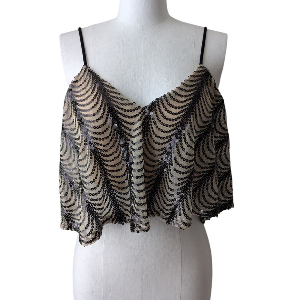 NWT Coveted Clothing 2010s sequin cropped tank top sz med